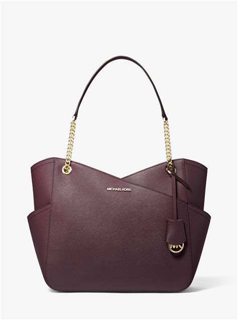 michael kors steppmantel bordeaux|Jet Set Large Saffiano Leather Shoulder Bag.